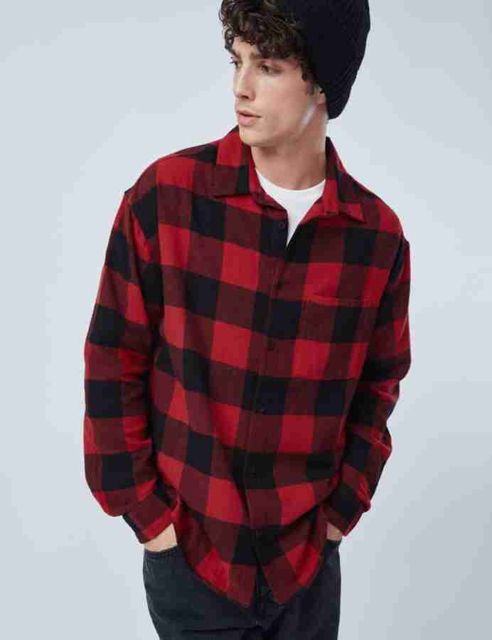 red and black check shirt flipkart