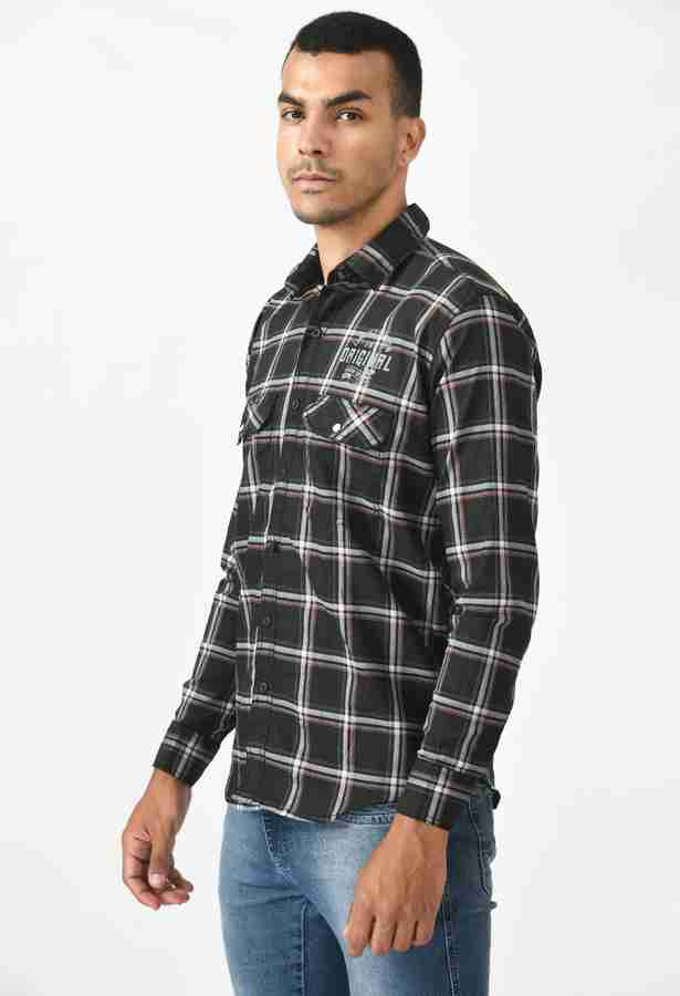 JIMMY JORDAN Men Checkered Casual Black Shirt Buy JIMMY