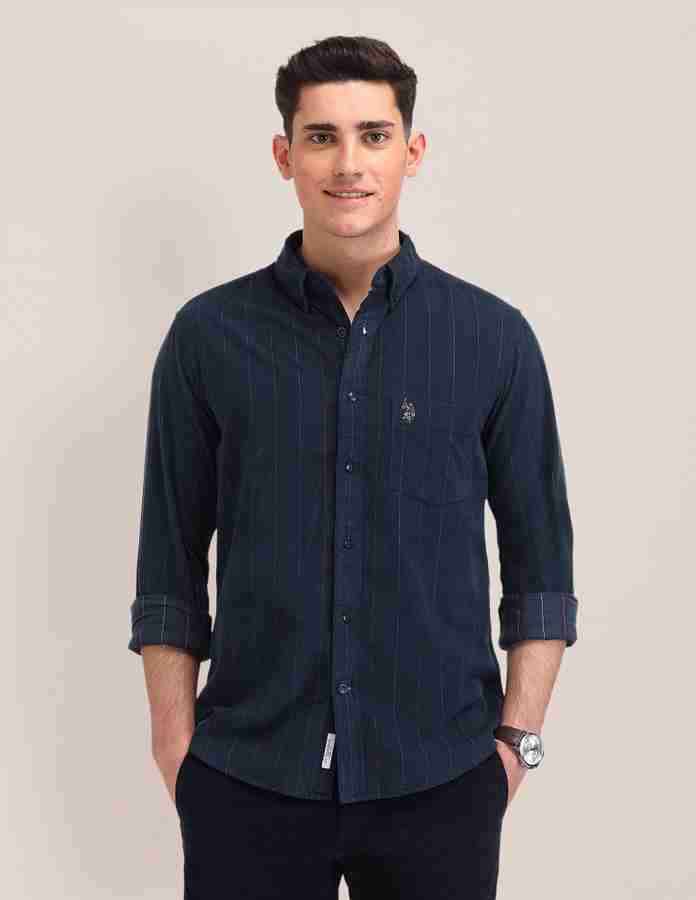 U.S. POLO ASSN. Men Striped Casual Blue Shirt Buy U.S. POLO ASSN. Men Striped Casual Blue Shirt Online at Best Prices in India Flipkart