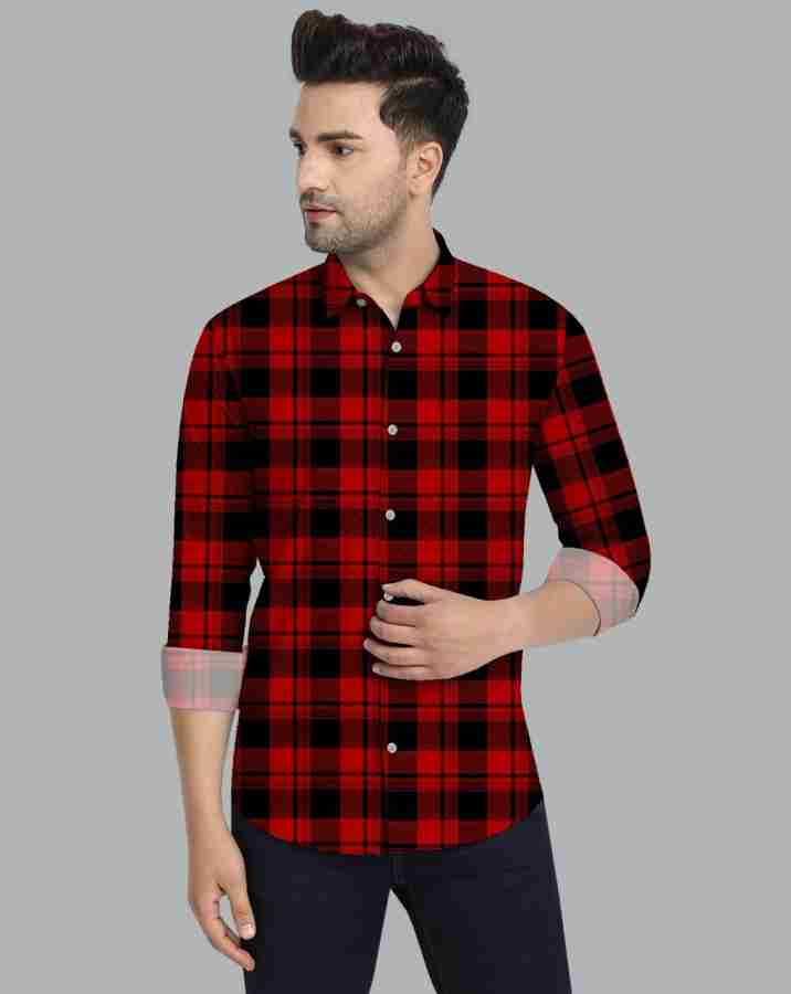 mens red shirts casual