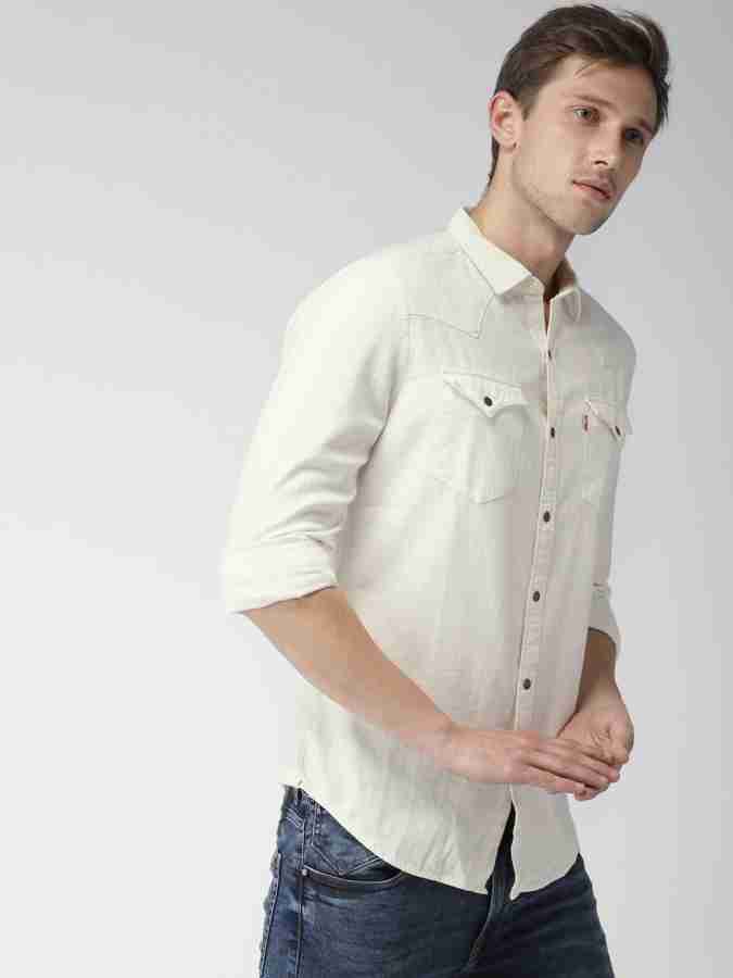 White denim deals shirt