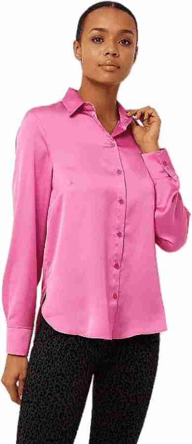Torrid hot pink babydoll poplin button front shirt women's plus