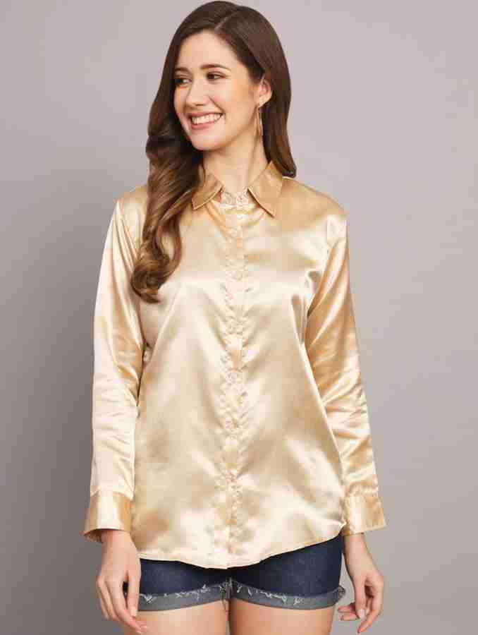 golden satin shirt