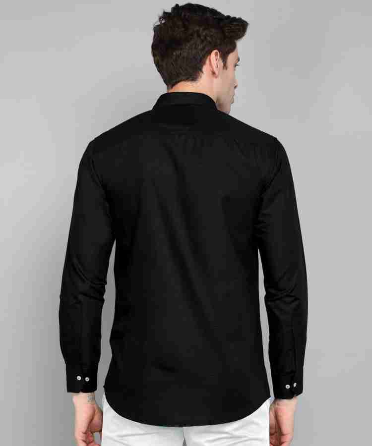 MILDIN Men Solid Formal Black Shirt - Buy MILDIN Men Solid Formal