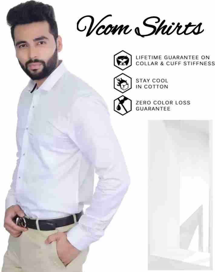 Vcom Men Solid Casual White Shirt Buy Vcom Men Solid Casual White Shirt Online at Best Prices in India Flipkart