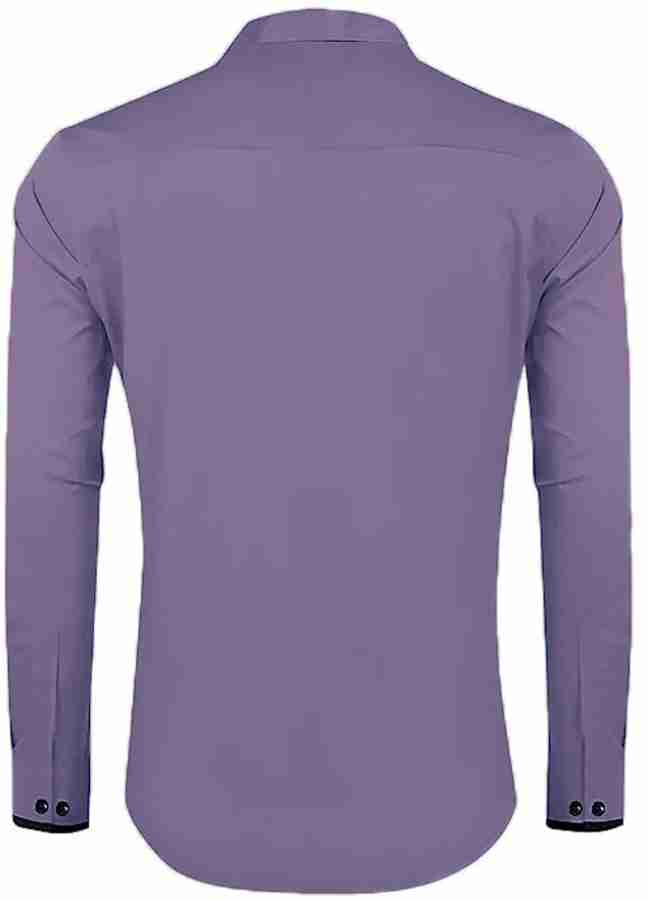 ZARA STAR Men Solid Casual Purple Shirt