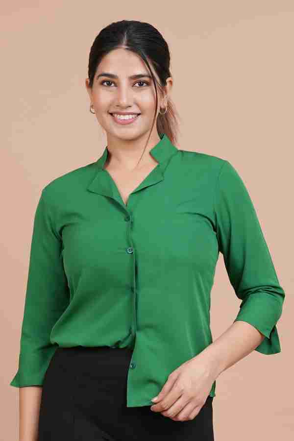 Green dress shirts for ladies best sale