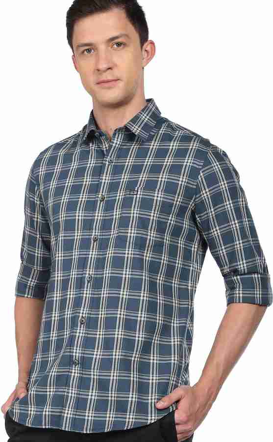 Arrow sports men's checkered discount slim fit casual shirt