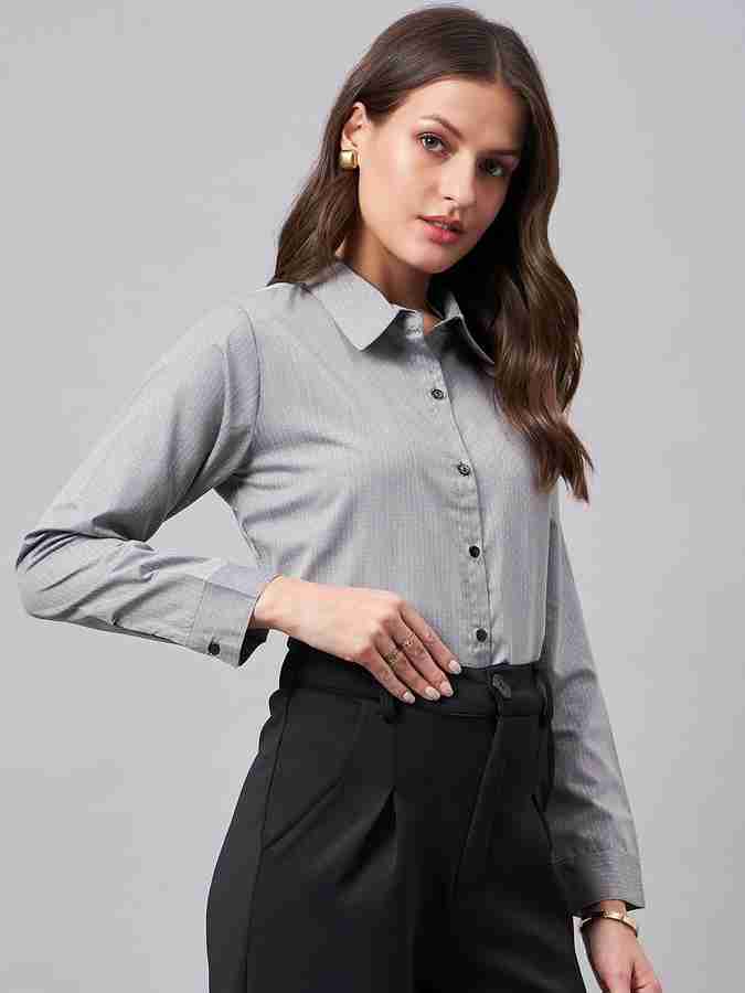 Style Quotient Women Printed Formal Grey Shirt Buy Style Quotient Women Printed Formal Grey Shirt Online at Best Prices in India Flipkart