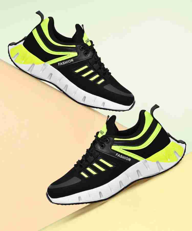 Yellow and cheap black gym shoes