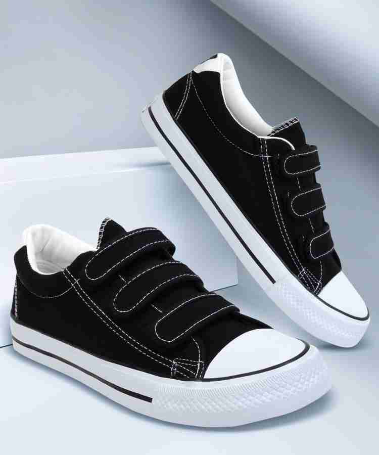 Black canvas hot sale velcro shoes