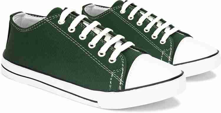 Dark green sale canvas shoes