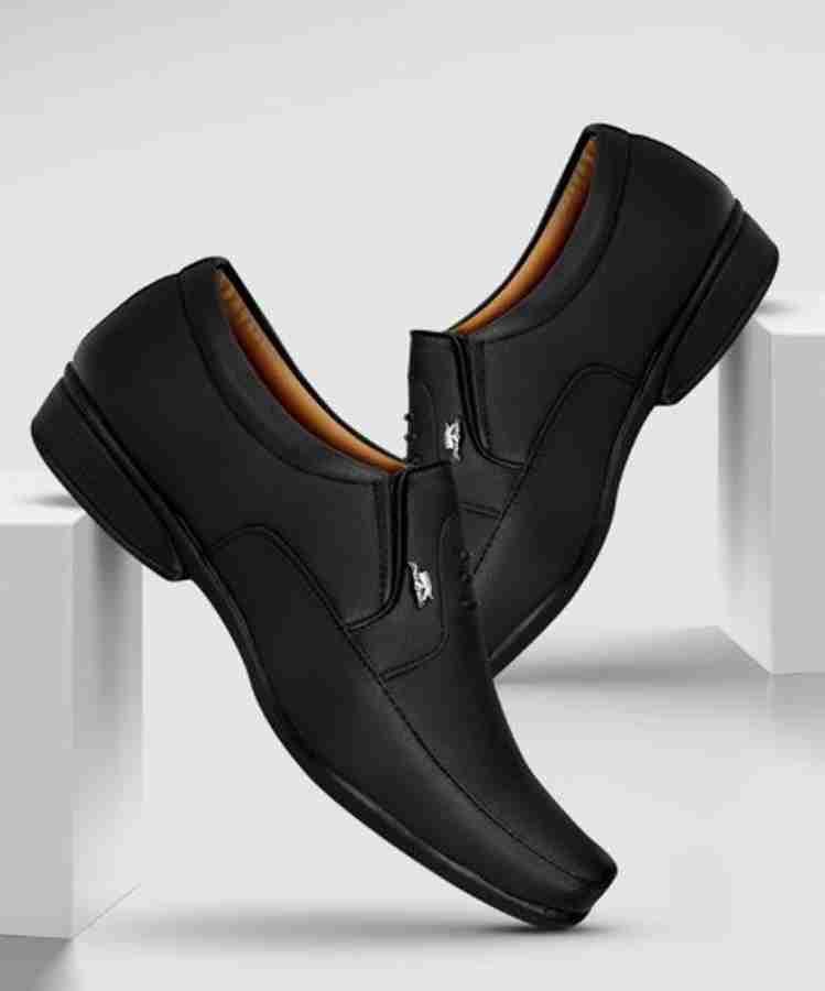 Ali Overseas Stylish Men s Office Leather Black Formal Shoes Slip