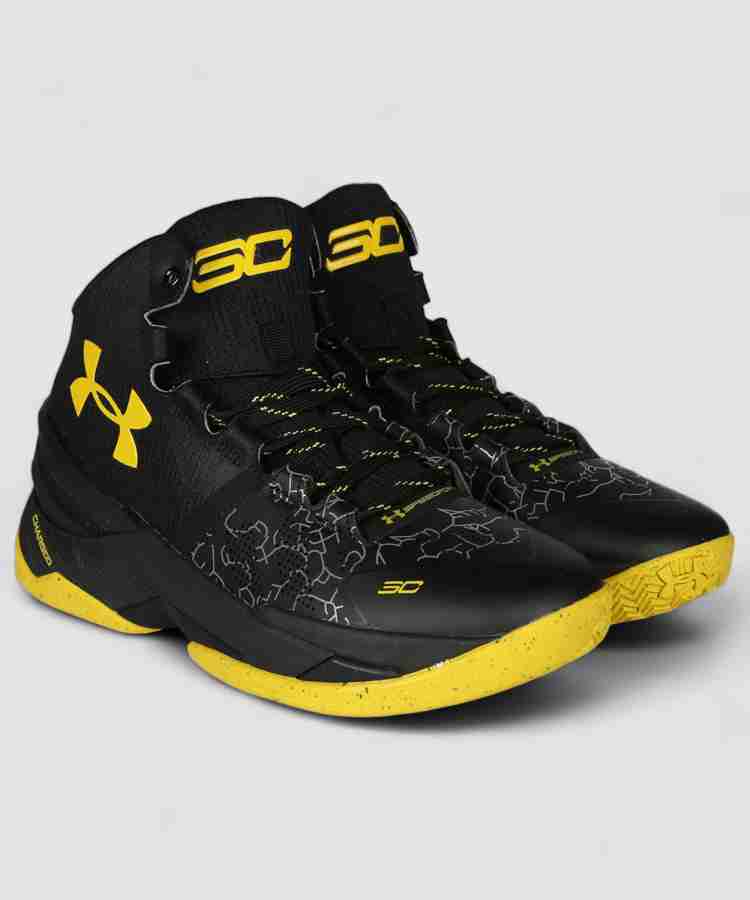 Black and yellow under armour shoes best sale