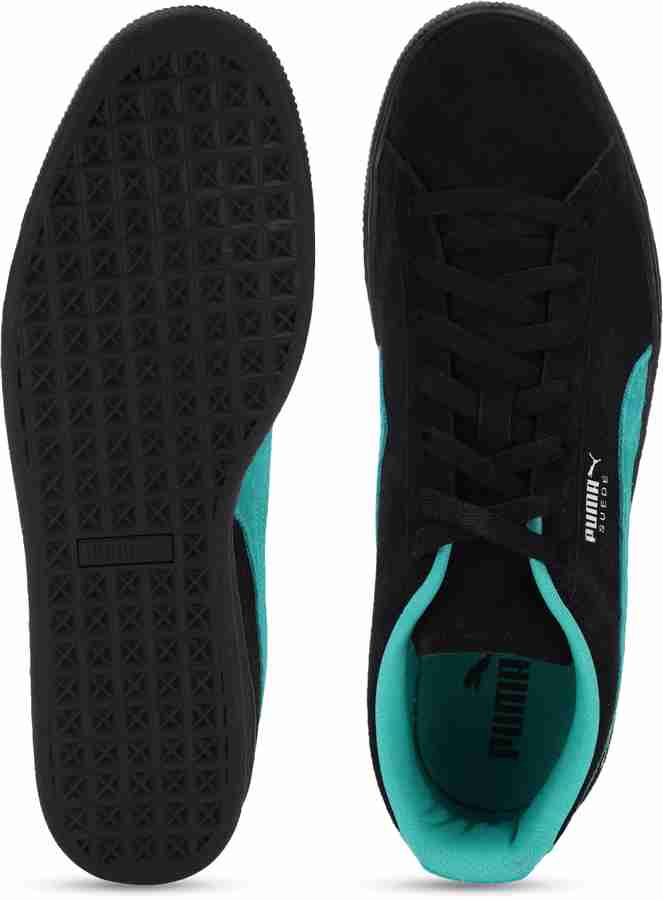 Puma suede classic black electric green 2025