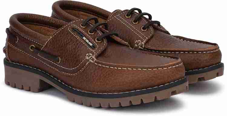 Woodland men's leather hotsell boat shoes