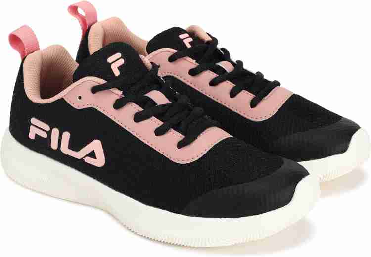 Pink and black filas best sale