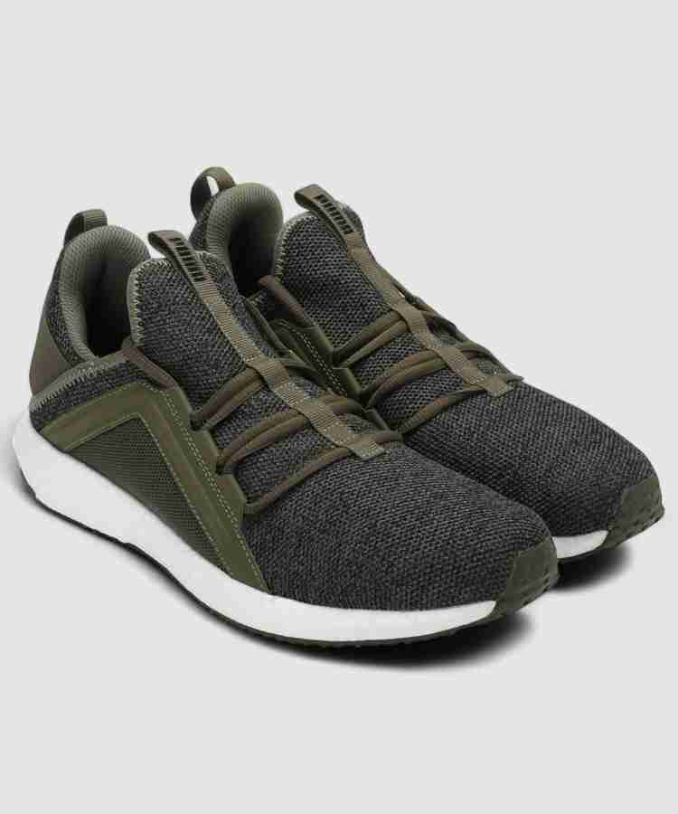 PUMA Mega NRGY Knit Walking Shoes For Men Buy Olive Night Puma Black Color PUMA Mega NRGY Knit Walking Shoes For Men Online at Best Price Shop Online for Footwears in