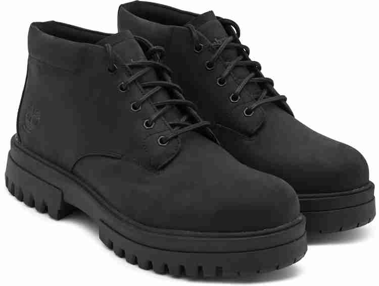 Mens black and store white timberland boots