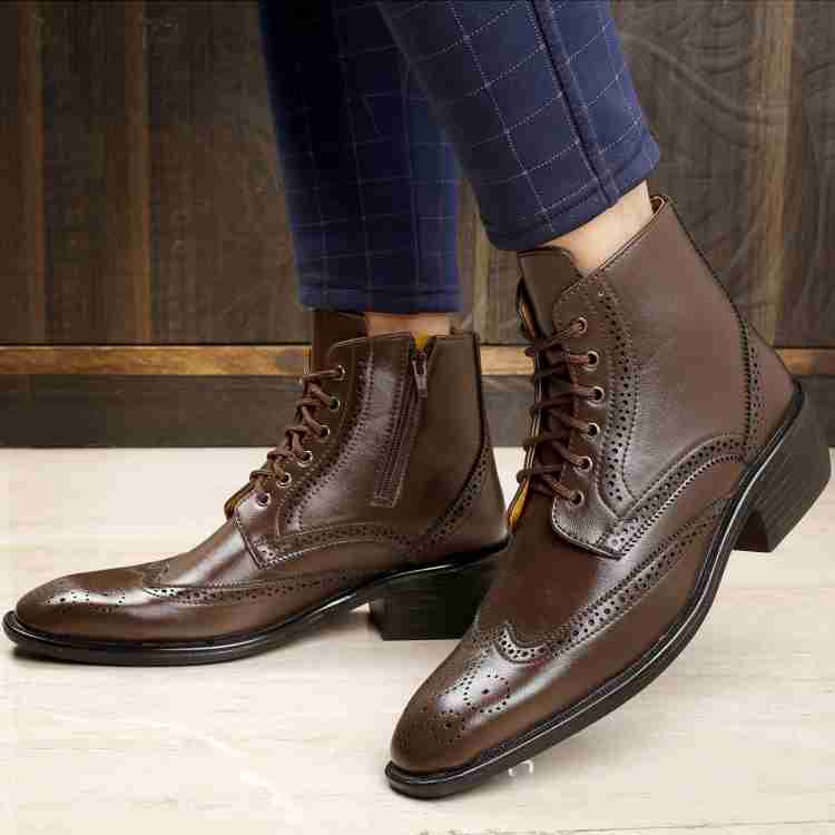 Mens brogue lace hotsell up boots