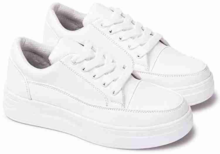 Layasa Casual White Shoes For Girls And Sneakers For Women