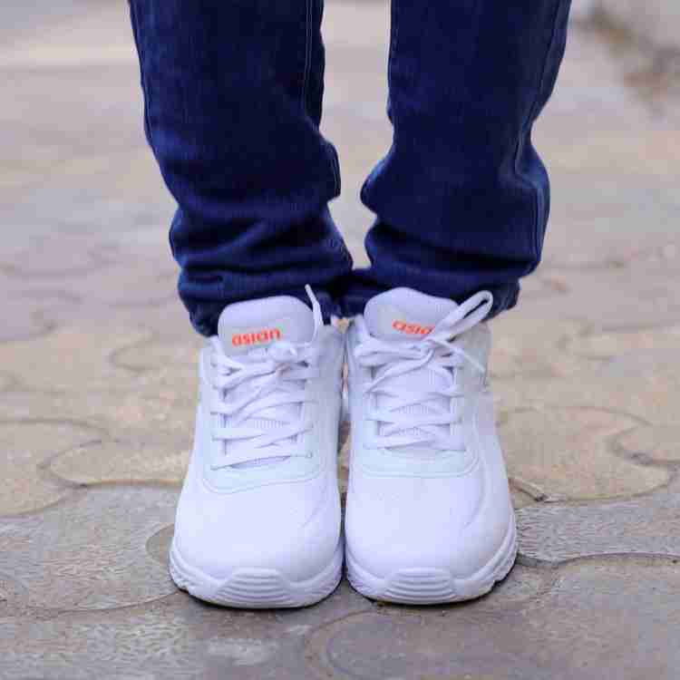 asian Delta 20 White Sports Casual Gym Walking Shoes For Men