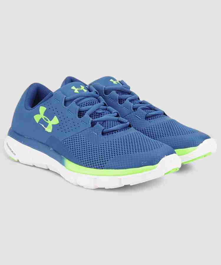 UNDER ARMOUR Speedform Fortis 2 Running Shoes For Men Buy BLUE WHITE YELLOW Color UNDER ARMOUR Speedform Fortis 2 Running Shoes For Men Online at Best Price Shop Online for Footwears in