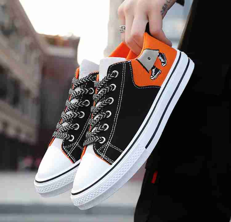 Mens black and hot sale orange shoes