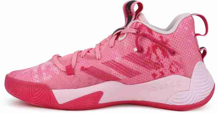 Mens pink adidas top basketball shoes