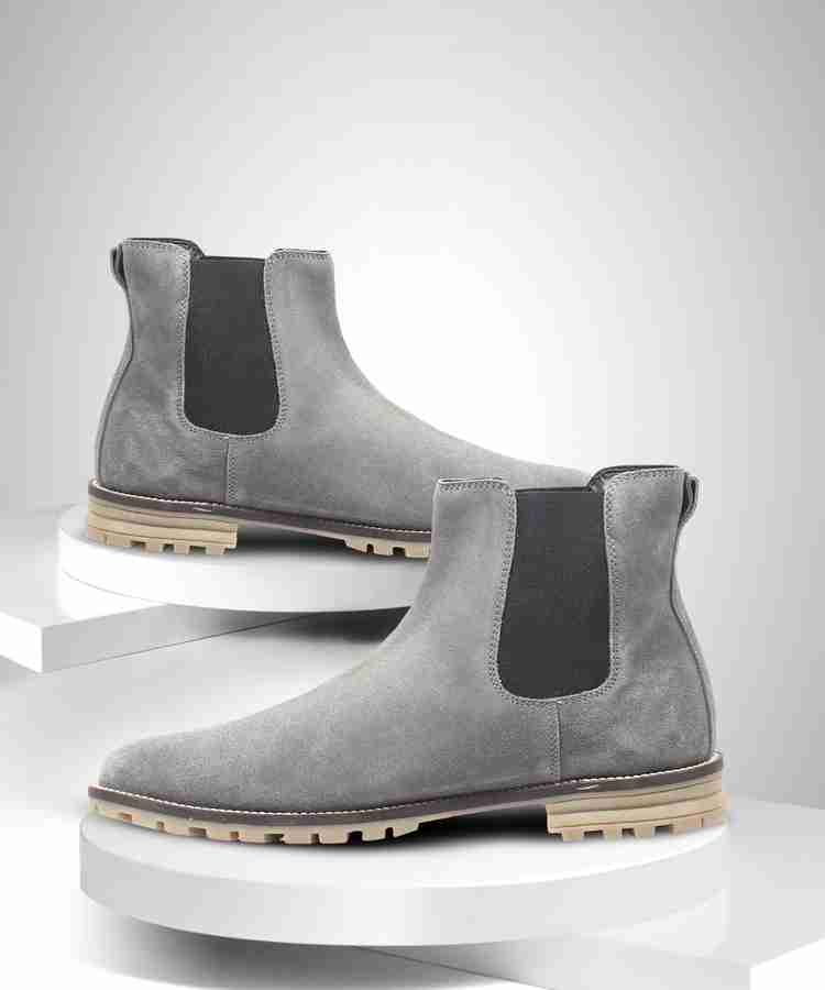 Grey chealsea boots hot sale