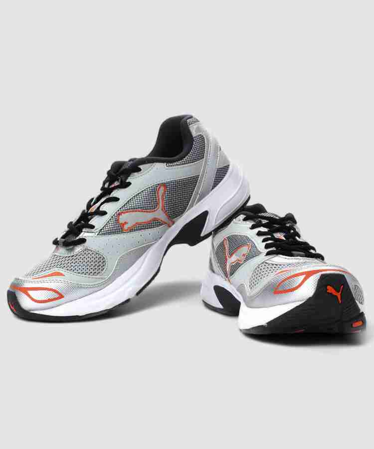 PUMA Exsis II Running Shoes For Men Buy Gray Violet Dark Shadow Vermillion Orange Color PUMA Exsis II Running Shoes For Men Online at Best Price Shop Online for Footwears