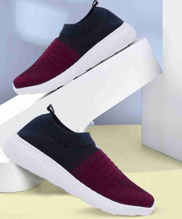 asian Elasto 02 sports shoes for women Running shoes for girls stylish latest design new fashion casual sneakers for ladies Lace up Lightweight maroon shoes for jogging walking gym party