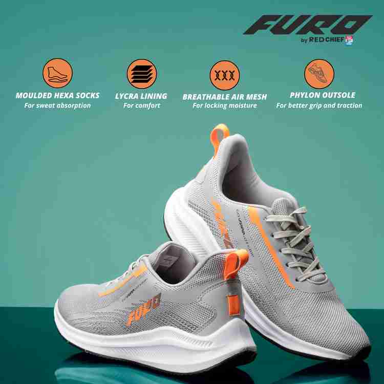Orange and teal shoes shop