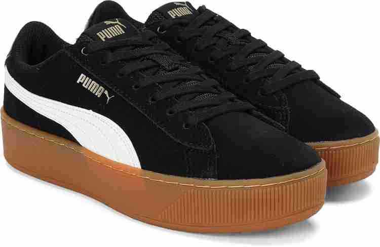 Puma vikky platform black white hot sale metallic gold