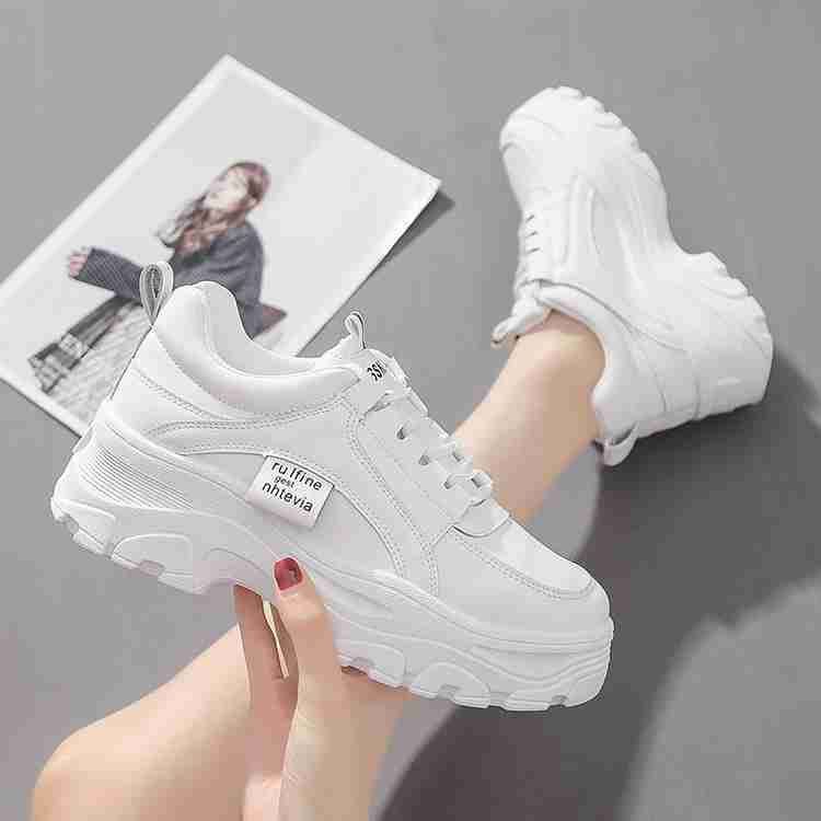 White sneakers high sole top