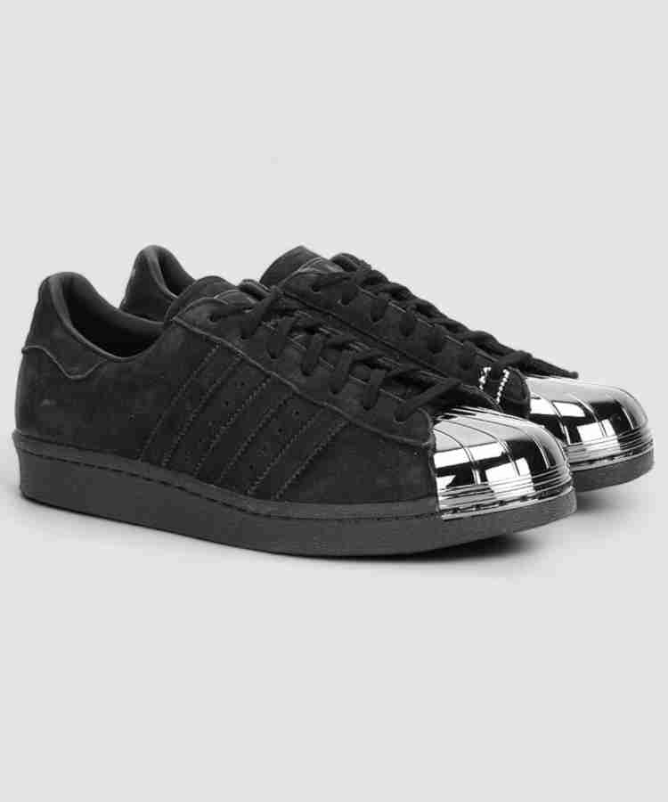 Adidas black superstar 80s metal toe trainers hotsell