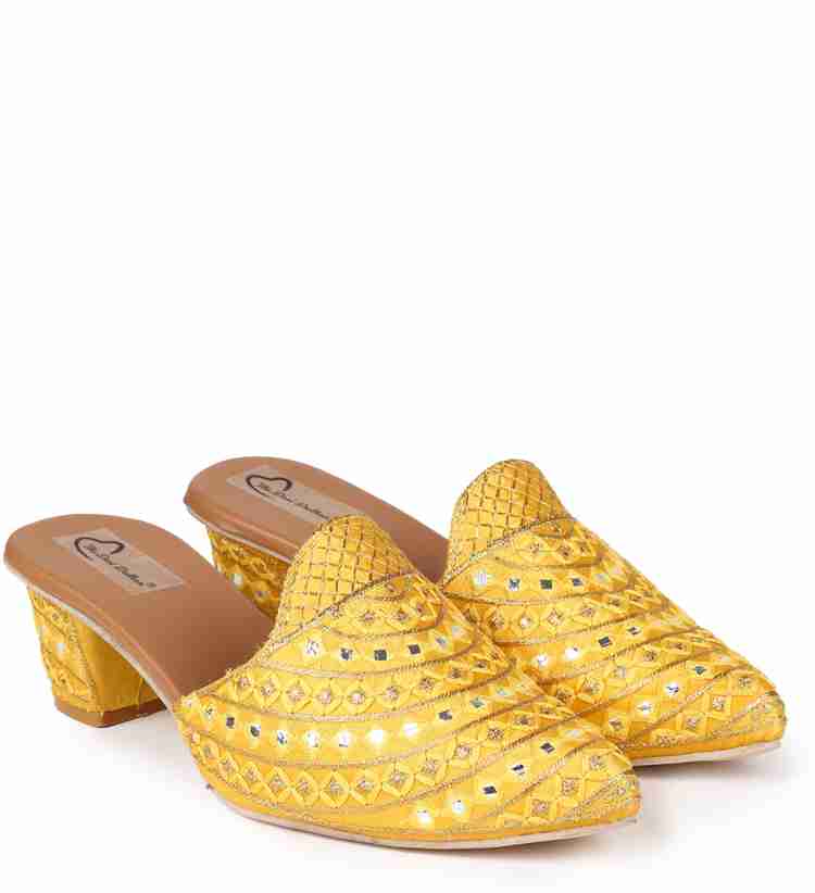 Yellow discount mule heels