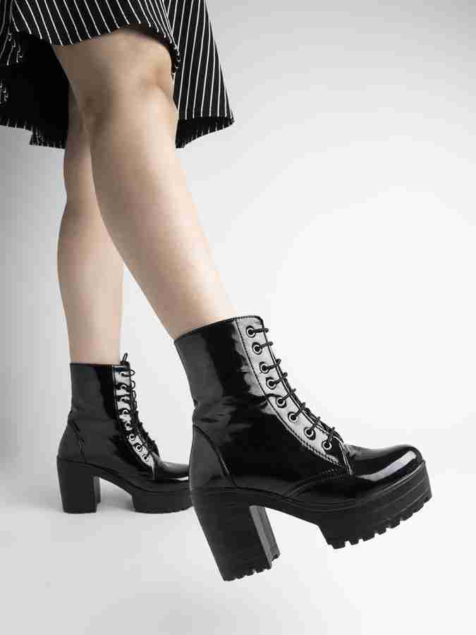 Lace up booties with block heel hotsell