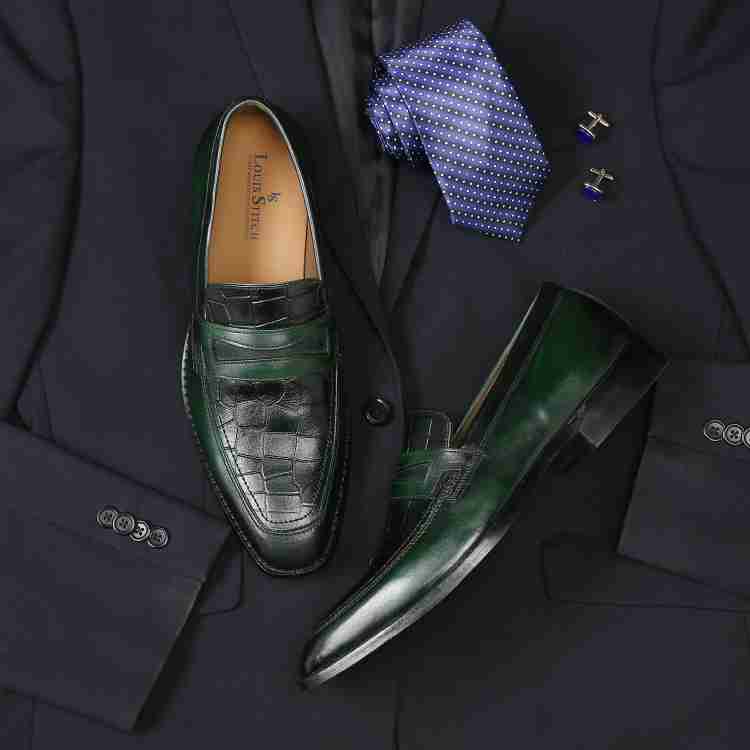 Green formal cheap shoes mens