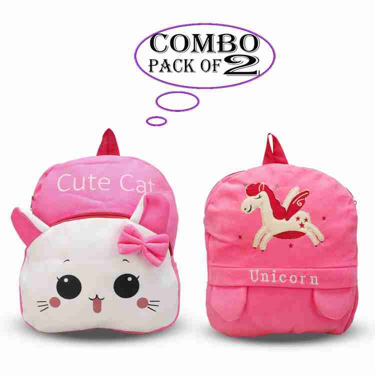 Ascension Small 10 L Backpack Combo Cute Cat Unicorn design kids school bag Age 2 to 5 14 L Backpack White Style Price in India Flipkart