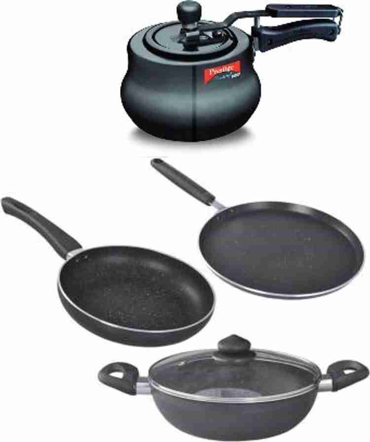 Prestige Black Base 3 Litre Pressure Cooker And Combo Induction Bottom Non Stick Coated Cookware Set Price in India Buy Prestige Black Base 3 Litre Pressure Cooker And Combo Induction Bottom Non Stick