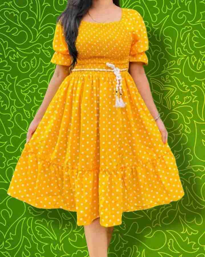 Yellow dress flipkart on sale