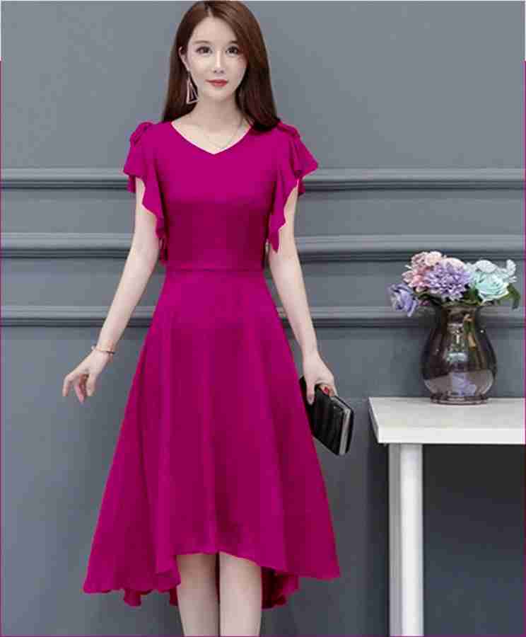 SHOPIFLY Women A line Pink Dress Buy SHOPIFLY Women A line Pink