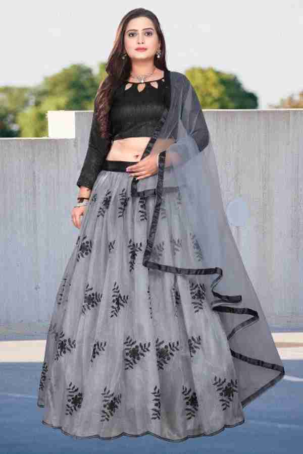 Grey black lehenga online