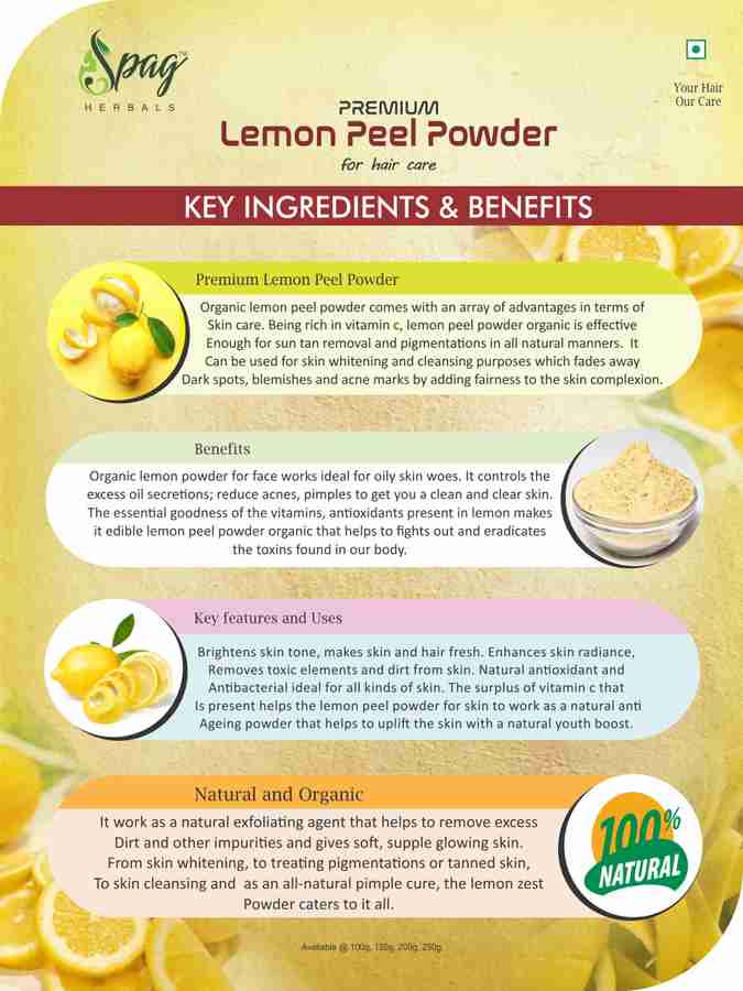 Spag HERBALS 100 Organic Lemon Peel Methi and Methi Leaves Powder For Hair 250gm x 3 Price in India Buy Spag HERBALS 100 Organic Lemon Peel Methi and Methi Leaves