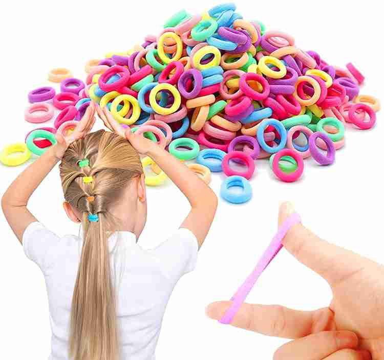 Snowpearl 100 Pieces Mini Hair Bands Tiny Rubber Bands Colored for
