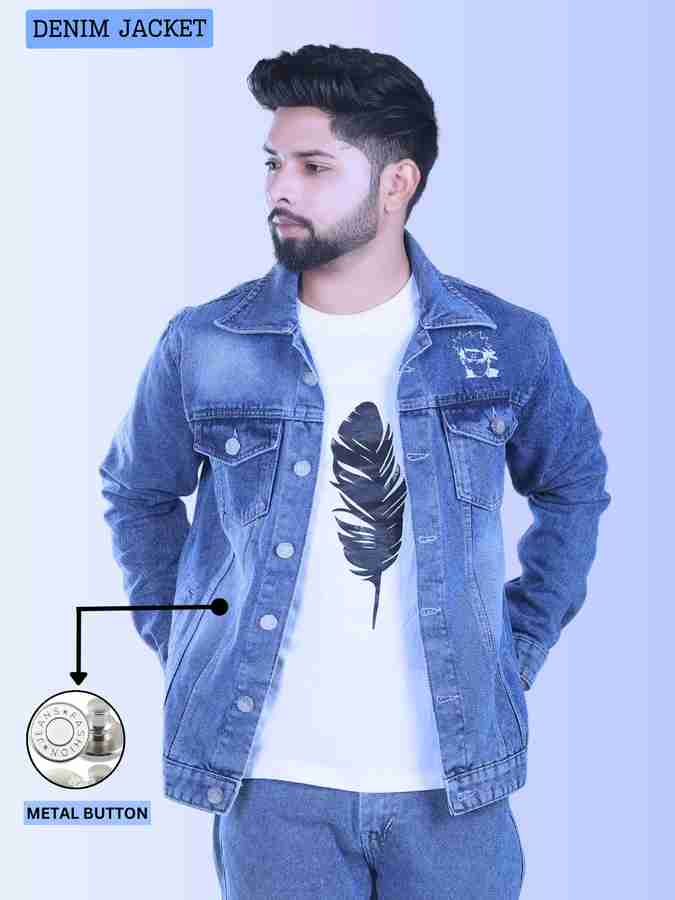 N Club Full Sleeve Washed Men Denim Jacket - Buy N Club Full 