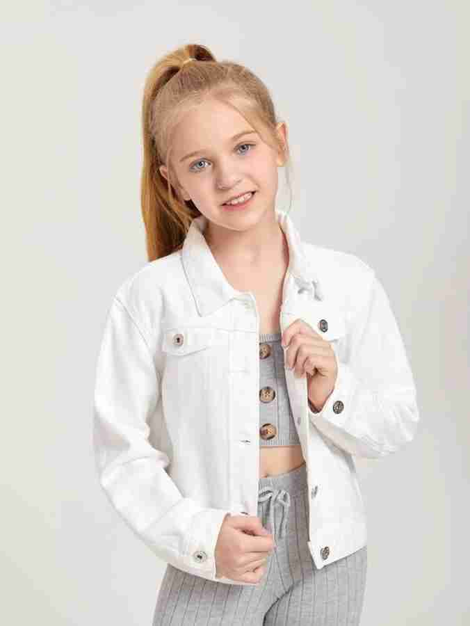 Girls white denim jacket shop