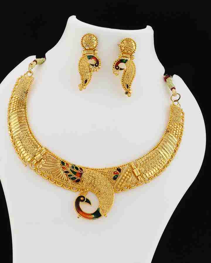 Makezak Brass Gold Jewellery Set Price in India Buy Makezak Brass Gold Jewellery Set Online at Best Prices in India Flipkart