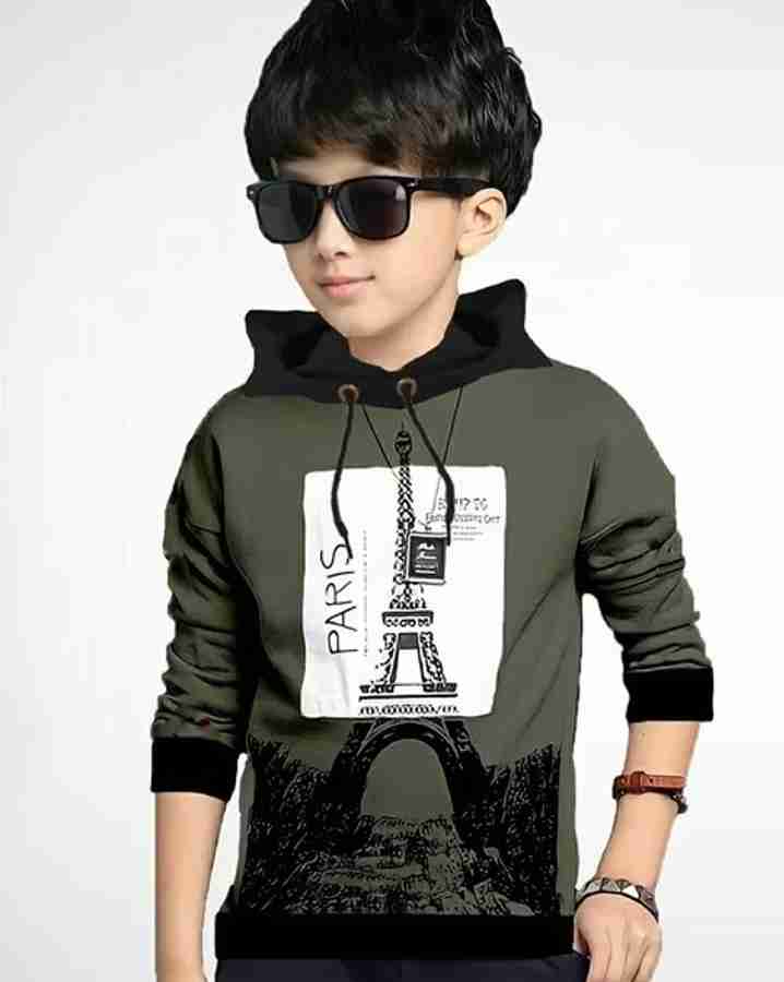 Flipkart SARTE FASHION Boys Typography Printed Cotton Blend Regular T Shirt Hooded Neck